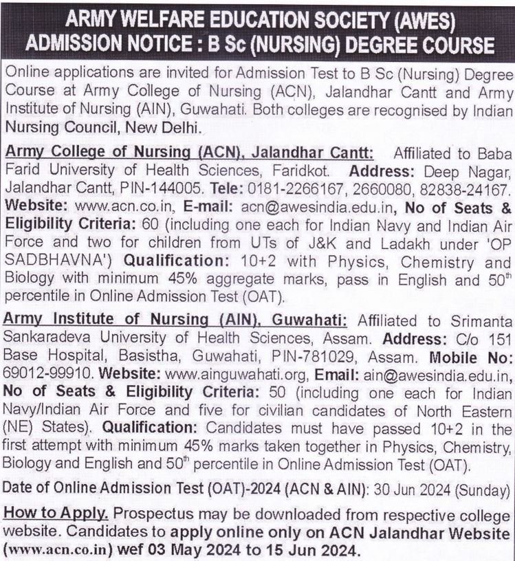 B.Sc. NURSING AWES